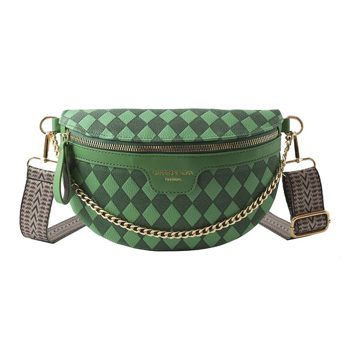PYRAMID CHECK PU EVERYDAY BELT BAG,CROSSBODY BAG_CWAB0911
