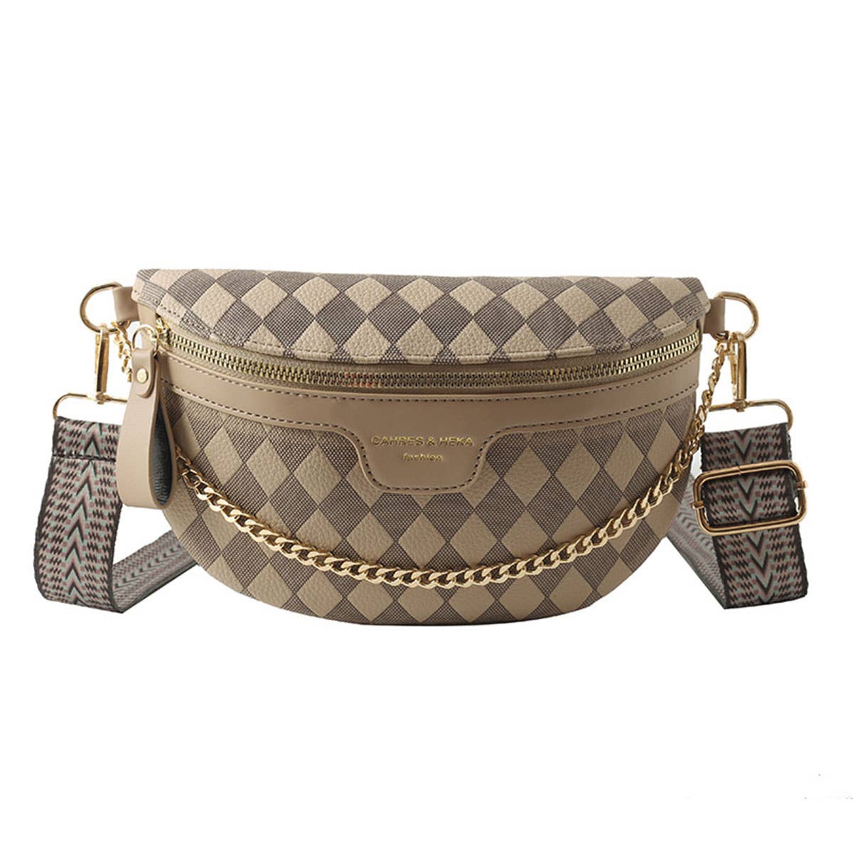 PYRAMID CHECK PU EVERYDAY BELT BAG,CROSSBODY BAG_CWAB0911