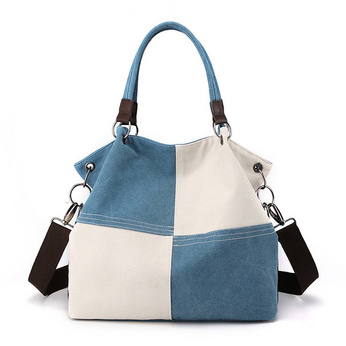 RETRO STITCHING CANVAS TOTE BAG_CWAB1256