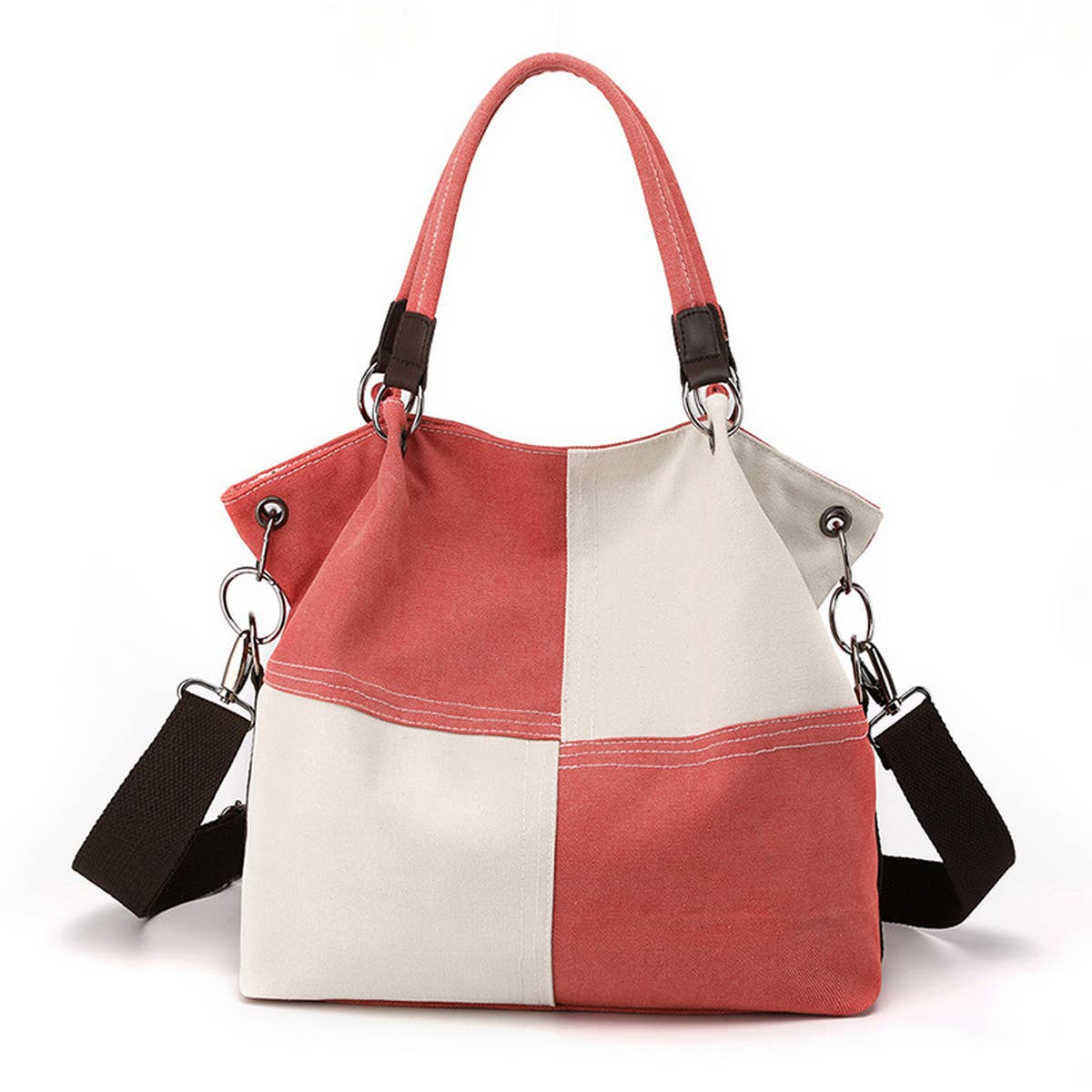 RETRO STITCHING CANVAS TOTE BAG_CWAB1256