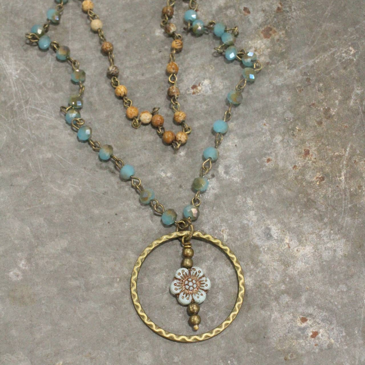 Picasso Wildflower Glass Bead Necklace
