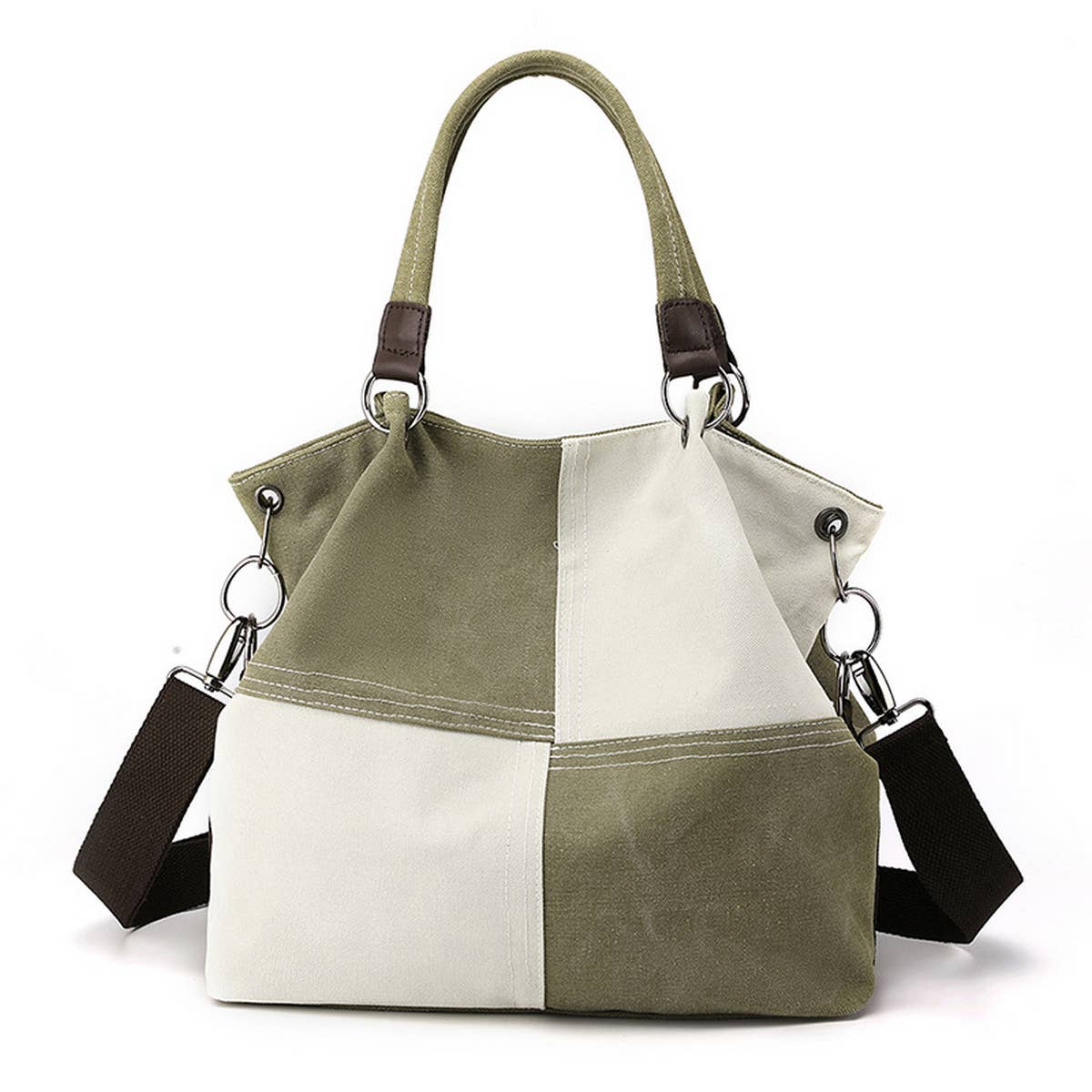RETRO STITCHING CANVAS TOTE BAG_CWAB1256