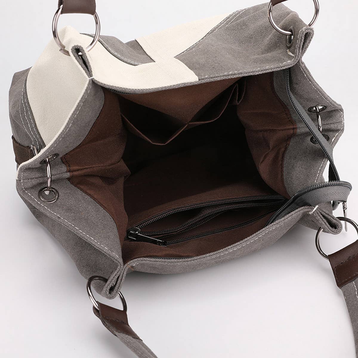 RETRO STITCHING CANVAS TOTE BAG_CWAB1256