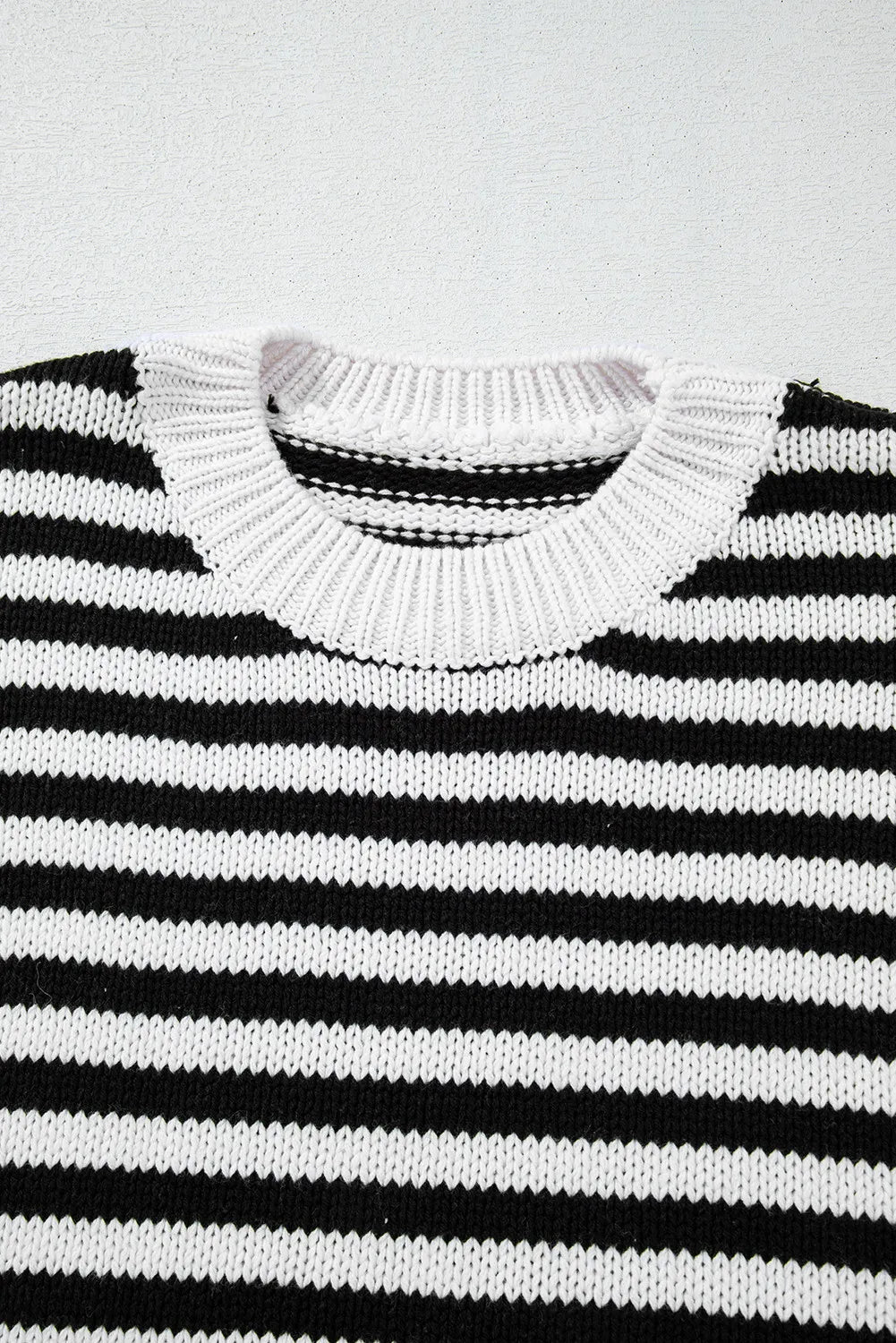 Striped Round Neck Long Sleeve Sweater