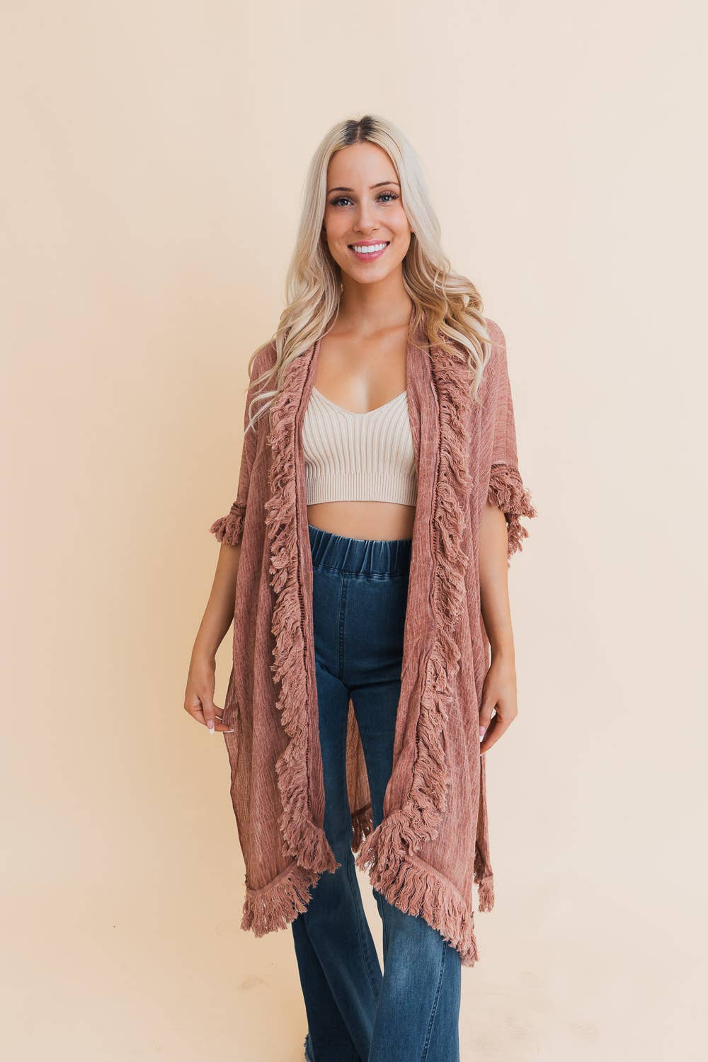 Bestselling Sun-bleached Fringe Ruffle Kimono☀️