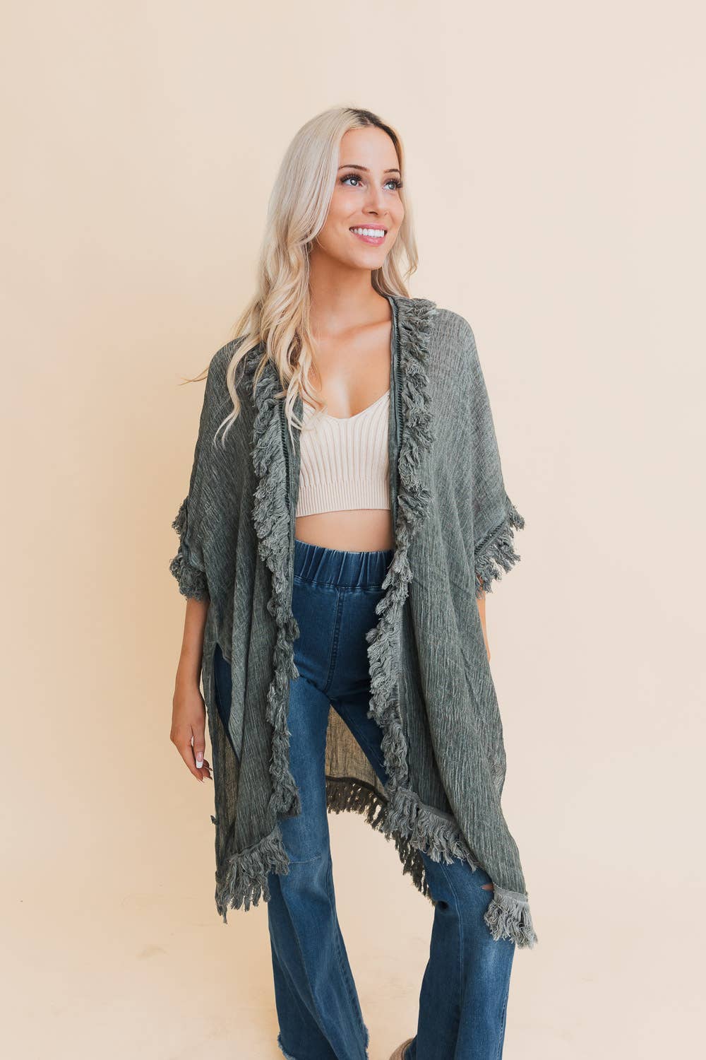 Bestselling Sun-bleached Fringe Ruffle Kimono☀️