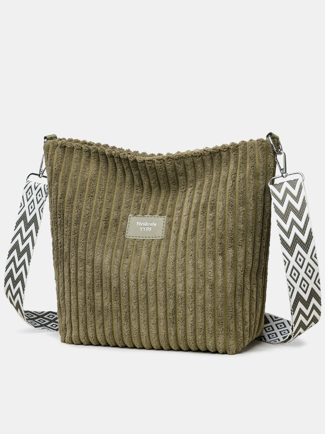 Corduroy Solid Color Crossbody with Removable Strap