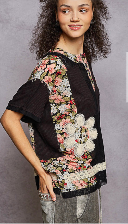 Rosy Flowy Blouse