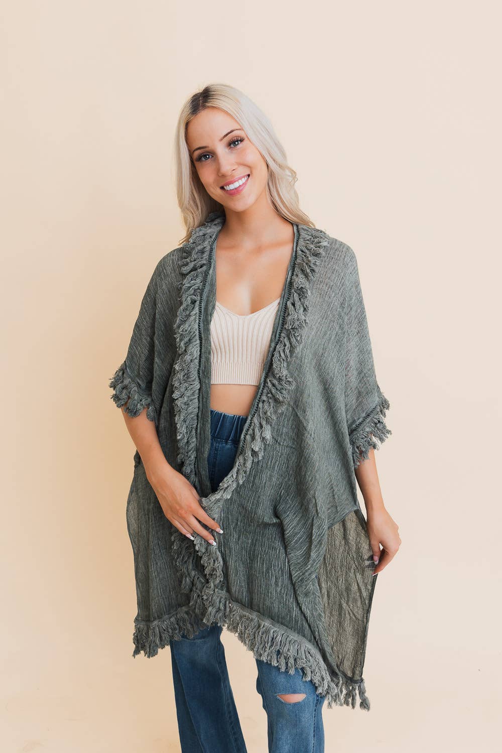 Bestselling Sun-bleached Fringe Ruffle Kimono☀️