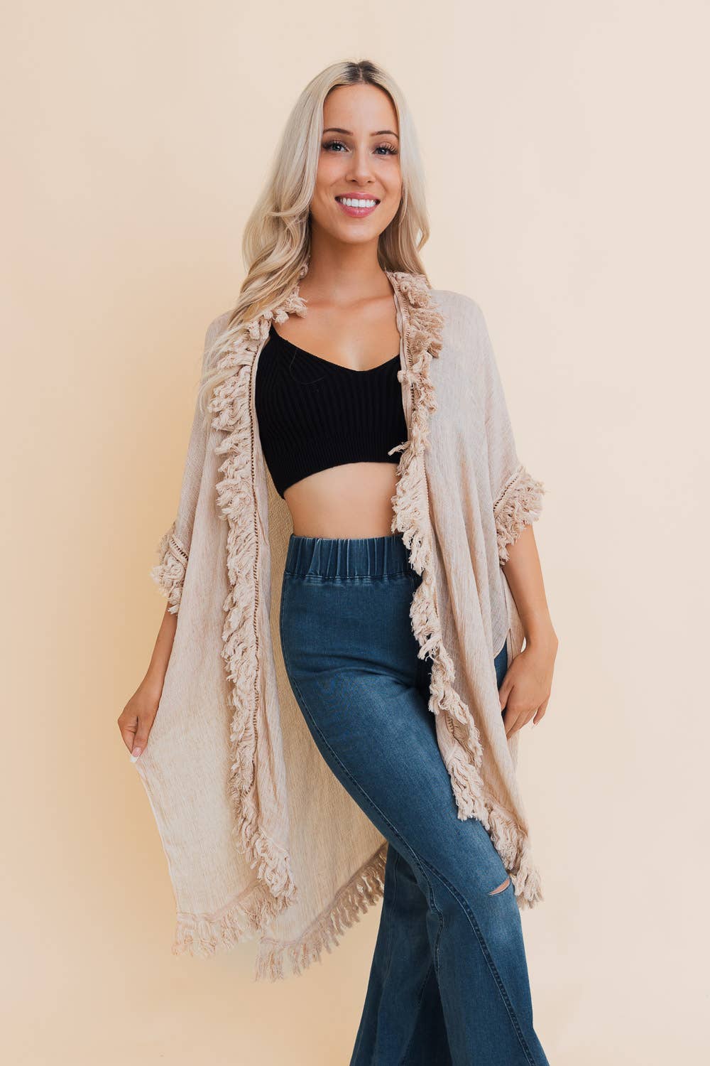 Bestselling Sun-bleached Fringe Ruffle Kimono☀️