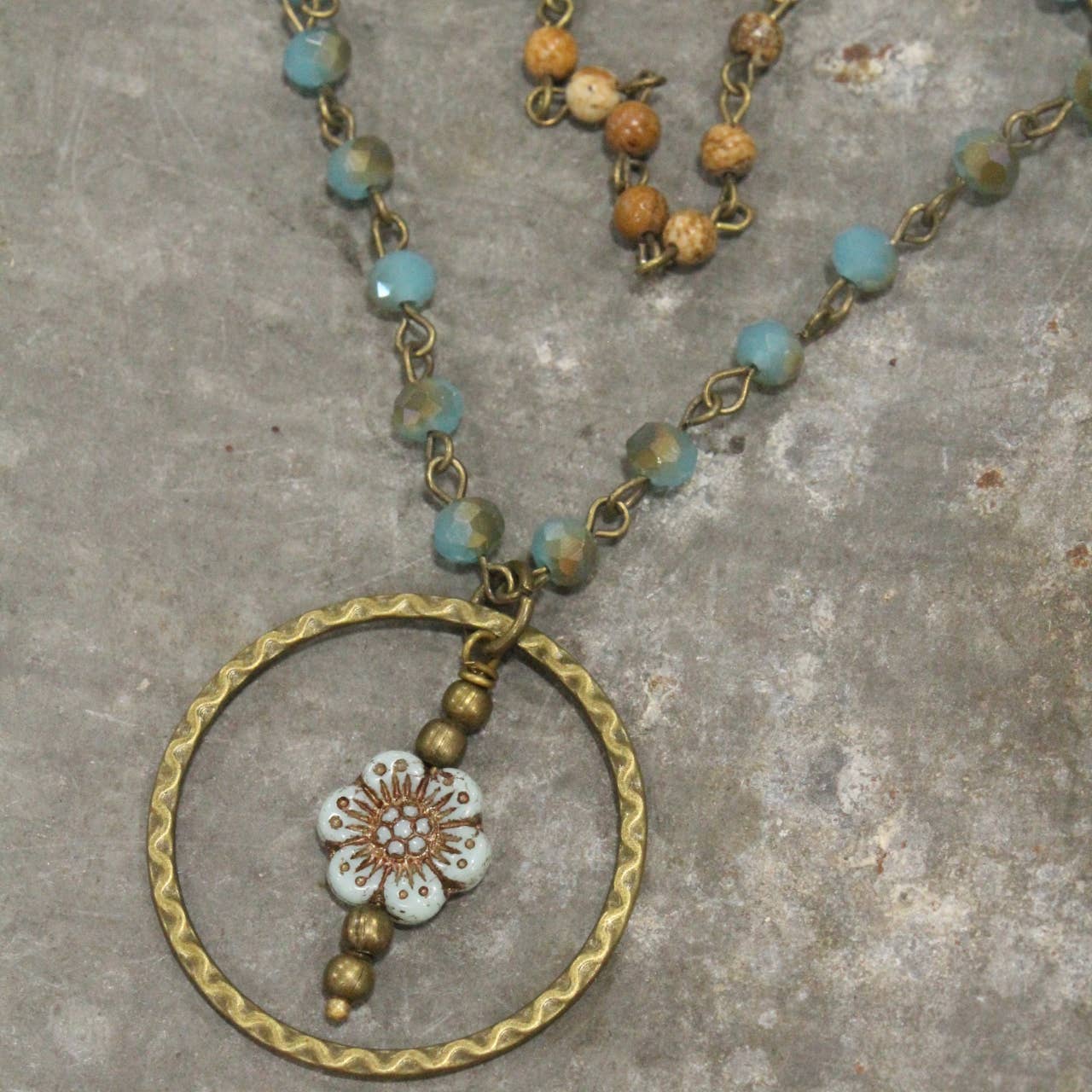 Picasso Wildflower Glass Bead Necklace