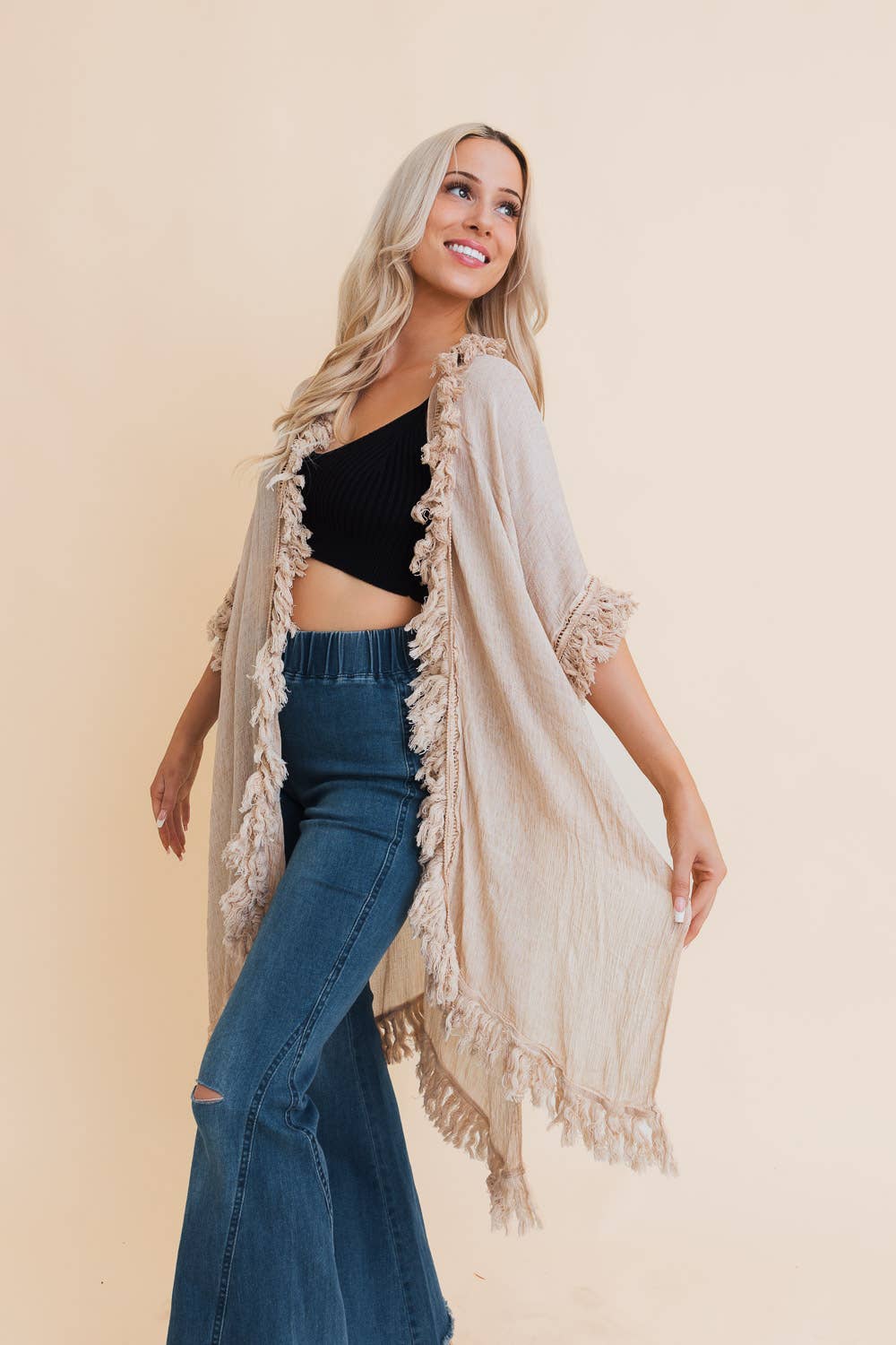 Bestselling Sun-bleached Fringe Ruffle Kimono☀️